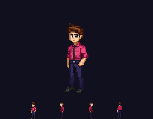 Player character — 4-directional pixel art sprite